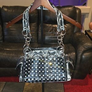 Stylish Black and Silver Women's Handbag